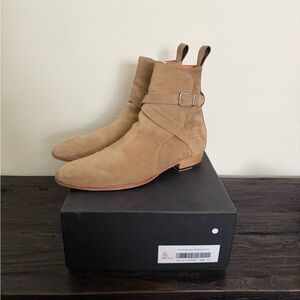 Oro Los Angeles Kris Jodphur Boots in Beige